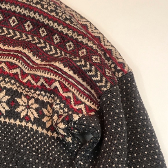 AVALANCHE Gray Cowl neck Sweater NORDIC Small Red - Picture 4 of 9